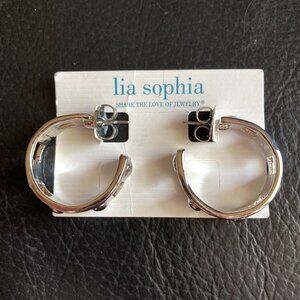 Women's Lia Sophia Silver Toned Hoop Earrings